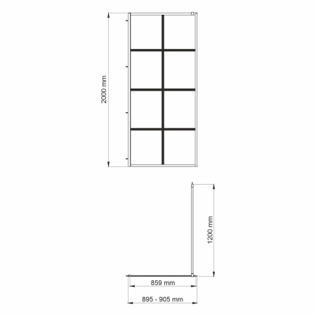 Душевая перегородка (90х200) WasserKRAFT Glan 66W39